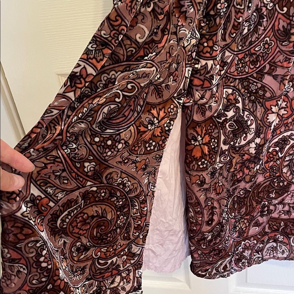 Anthropologie Burgundy Velvet Midi Dress - Picture 9 of 10